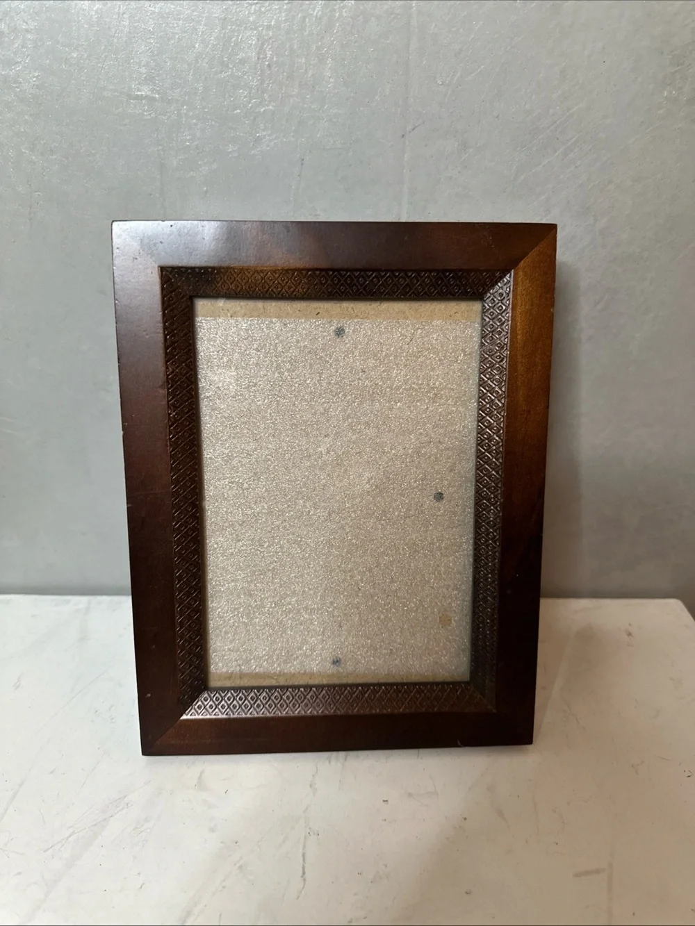 Wood Picture Frame ETCHED Border.. .. For 5 X 7” Picture